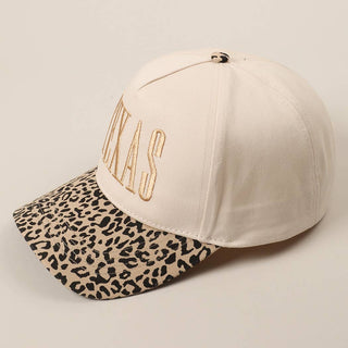 TEXAS Embroidery Leopard Two-Tone Trucker Hat-Hats-Fashion City-Stuffology - Where Vintage Meets Modern, A Boutique for Real Women in Crosbyton, TX
