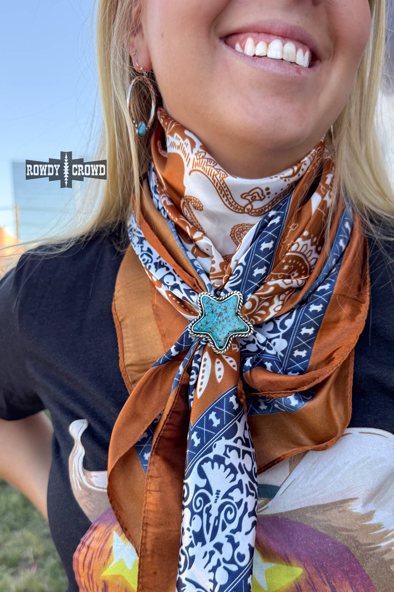 Turquoise Clay Star Wild Rag Slide-Jewelry-Stuffology Boutique-Stuffology - Where Vintage Meets Modern, A Boutique for Real Women in Crosbyton, TX