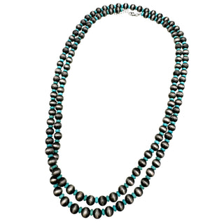 Navajo Large Beads Versatile Long 60 inch Necklace-Necklaces-Lunar Deer-Stuffology - Where Vintage Meets Modern, A Boutique for Real Women in Crosbyton, TX