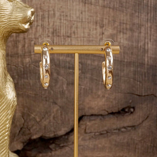 Classic Bubble Hoops – Gold with Crystal, Pearl, or Turquoise-Earrings-PennyLine inc-Stuffology - Where Vintage Meets Modern, A Boutique for Real Women in Crosbyton, TX