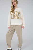TEXAS CHUNKY KNIT LONG SLEEVE PULLOVER SWEATER-Sweaters-J.O.A-Stuffology - Where Vintage Meets Modern, A Boutique for Real Women in Crosbyton, TX