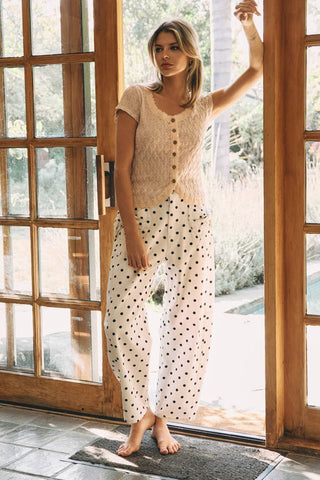 High-rise Printed Black Polka Dot Denim Pants-Jeans-Oddi-Stuffology - Where Vintage Meets Modern, A Boutique for Real Women in Crosbyton, TX