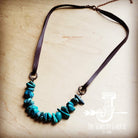 Natural Turquoise Leather Cord Necklace /Stuffology Boutique-Necklaces-The Jewelry Junkie-Stuffology - Where Vintage Meets Modern, A Boutique for Real Women in Crosbyton, TX