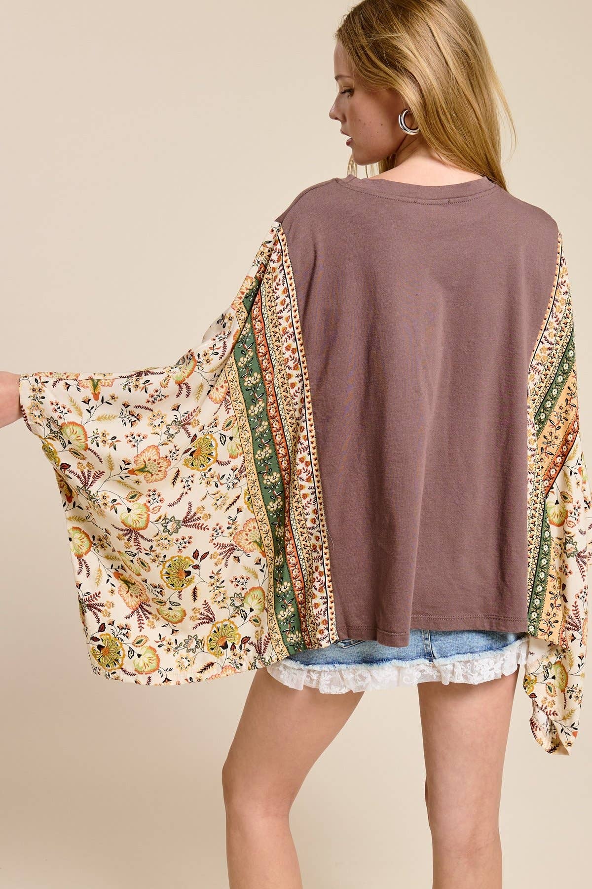 World Tour Rock '&' Roll Graphic Rustic Kantha Top-Women > Tops > Tshirts > Graphic-Zutter-Stuffology - Where Vintage Meets Modern, A Boutique for Real Women in Crosbyton, TX