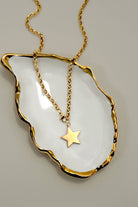 18K STAINLESS STEEL TARNISH FREE STAR NECKLACE | 40NK9667-Necklaces-JOSSLYN by wall to wall-Stuffology - Where Vintage Meets Modern, A Boutique for Real Women in Crosbyton, TX