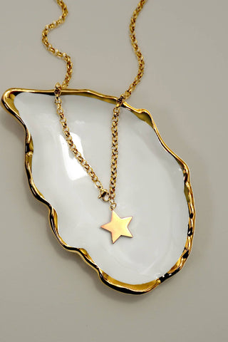 18K STAINLESS STEEL TARNISH FREE STAR NECKLACE | 40NK9667-Necklaces-JOSSLYN by wall to wall-Stuffology - Where Vintage Meets Modern, A Boutique for Real Women in Crosbyton, TX
