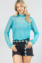 SEMI SHEER MOCK NECK MESH TOP-MESH TOP-Avery-Stuffology - Where Vintage Meets Modern, A Boutique for Real Women in Crosbyton, TX