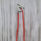 Turquoise red seed bead necklace Native American handmade-Necklaces-Horse Spirit Studio-Stuffology - Where Vintage Meets Modern, A Boutique for Real Women in Crosbyton, TX