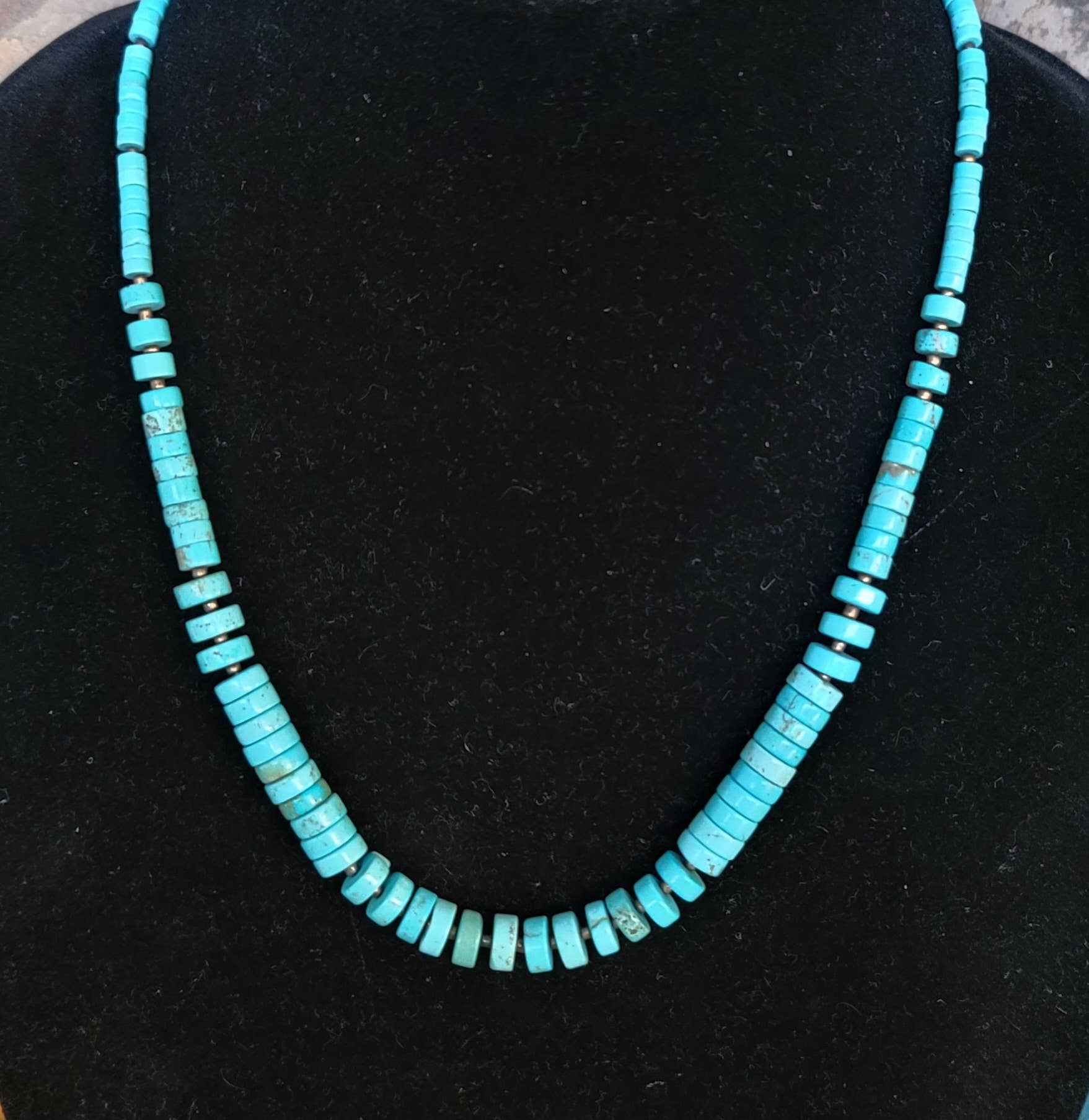 Turquoise Heishi graduated necklace with Seashell Heishi-Horse Spirit Studio-Stuffology - Where Vintage Meets Modern, A Boutique for Real Women in Crosbyton, TX