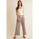 GINGHAM LACE RUFFLED PULL ON PANTS-So Me-Stuffology - Where Vintage Meets Modern, A Boutique for Real Women in Crosbyton, TX