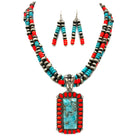 Concho Stone Turquoise Bead Pearl Western Chunky Necklace-Necklaces-Lunar Deer-Stuffology - Where Vintage Meets Modern, A Boutique for Real Women in Crosbyton, TX