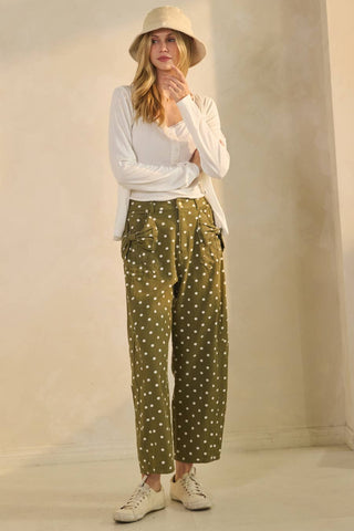 High-rise Printed Black Polka Dot Denim Pants-Jeans-Oddi-Stuffology - Where Vintage Meets Modern, A Boutique for Real Women in Crosbyton, TX