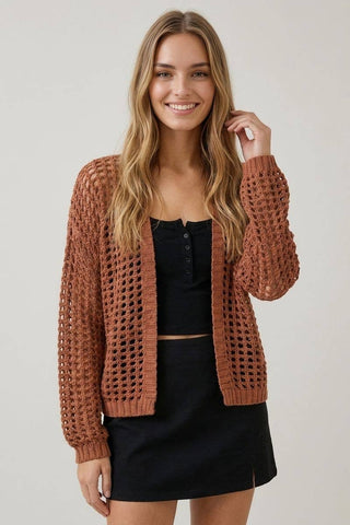 Crochet Fishnet Cropped Cardigan-Cardigan-Doe and Rae-Stuffology - Where Vintage Meets Modern, A Boutique for Real Women in Crosbyton, TX