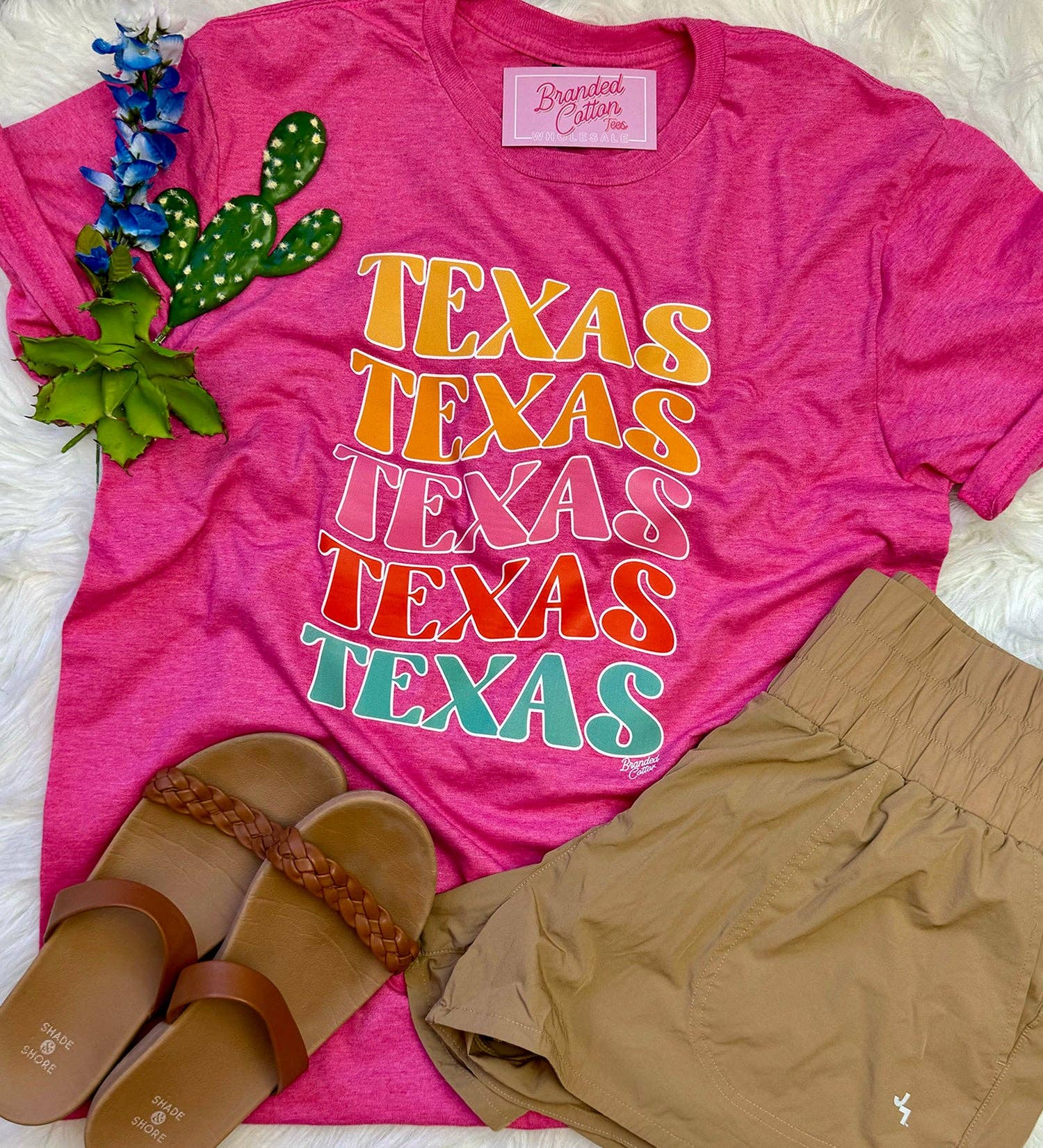 Retro Stacked Texas Tee-Graphic Tees-Branded Cotton-Stuffology - Where Vintage Meets Modern, A Boutique for Real Women in Crosbyton, TX