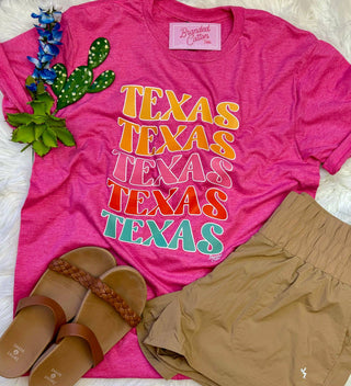 Retro Stacked Texas Tee-Graphic Tees-Branded Cotton-Stuffology - Where Vintage Meets Modern, A Boutique for Real Women in Crosbyton, TX