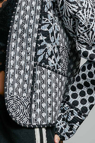 Lightweight Contrast Trim Quilted Kimono Jacket-Kimono-Pol Clothing-Stuffology - Where Vintage Meets Modern, A Boutique for Real Women in Crosbyton, TX