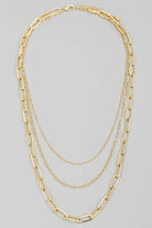 Triple Oval Chain Link Necklace-The Looks by Fame Accessories-Stuffology - Where Vintage Meets Modern, A Boutique for Real Women in Crosbyton, TX