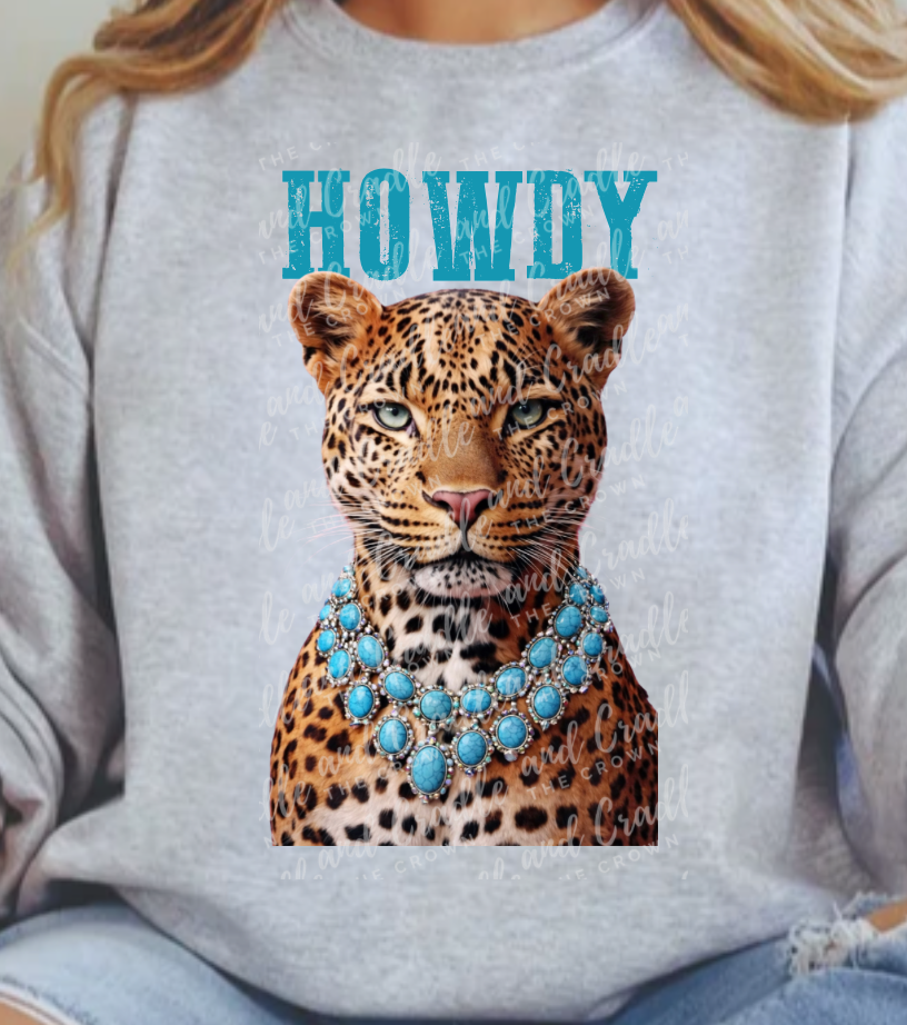 Howdy Leopard-Graphic Tees-The Crown and Cradle Wholesale-Stuffology - Where Vintage Meets Modern, A Boutique for Real Women in Crosbyton, TX