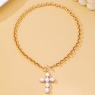 Large Pearl Cross Toggle Necklace | 80N93068-JOSSLYN by wall to wall-Stuffology - Where Vintage Meets Modern, A Boutique for Real Women in Crosbyton, TX