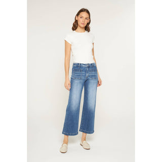 High Rise Cropped Wide Leg Mica Denim Jeans-Jeans-Mica Denim-Stuffology - Where Vintage Meets Modern, A Boutique for Real Women in Crosbyton, TX