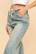 CROCHET TRIM STRAIGHT LEG DENIM JEANS-Jeans-Davi & Dani-Stuffology - Where Vintage Meets Modern, A Boutique for Real Women in Crosbyton, TX