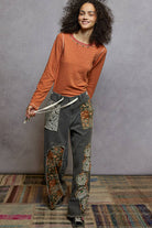 POL Clothing - Long Sleeve Knit Top with Stud Details-Pol Clothing-Stuffology - Where Vintage Meets Modern, A Boutique for Real Women in Crosbyton, TX