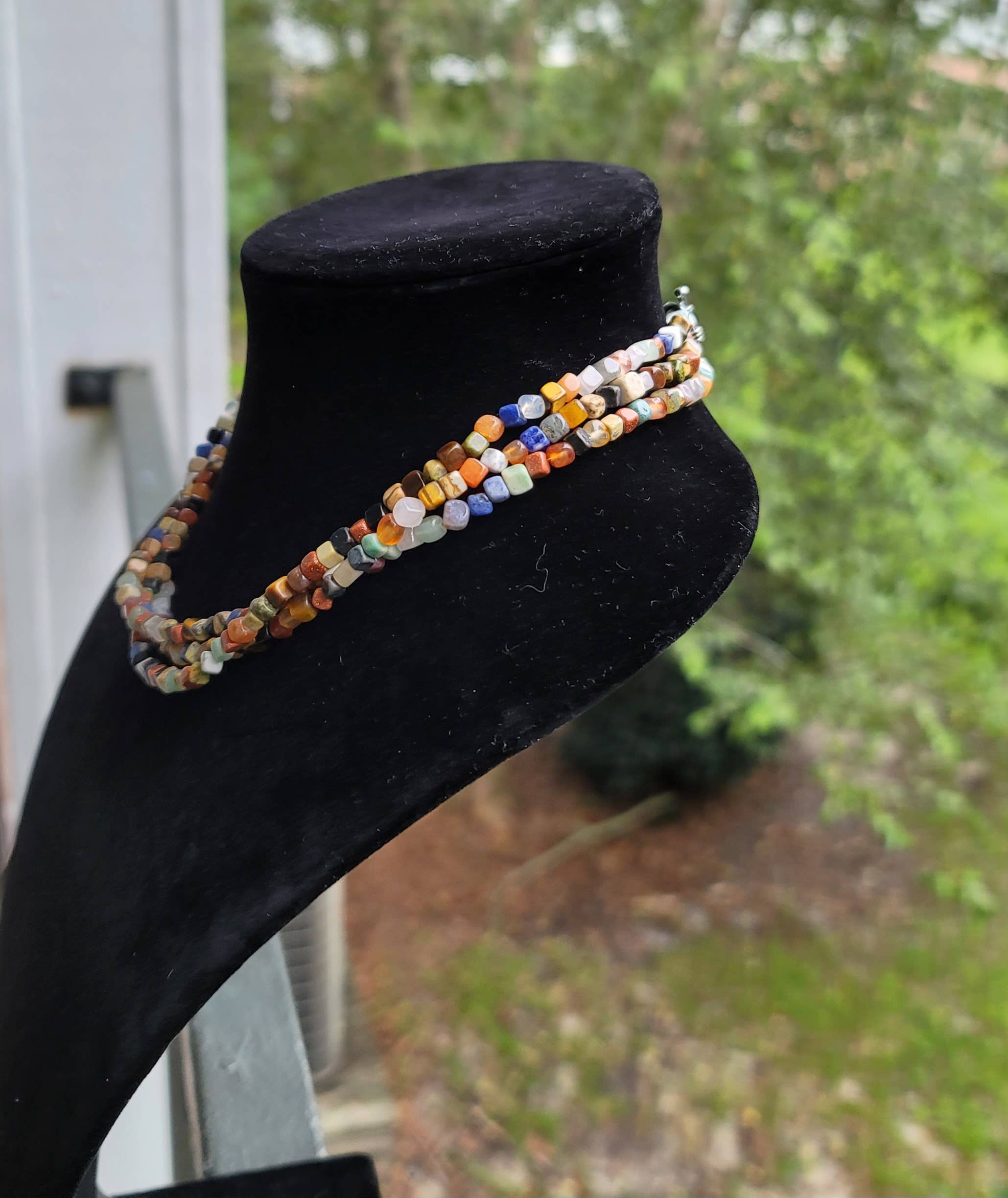 Natural gemstones 3 strand choker Native Southwest handmade-Horse Spirit Studio-Stuffology - Where Vintage Meets Modern, A Boutique for Real Women in Crosbyton, TX