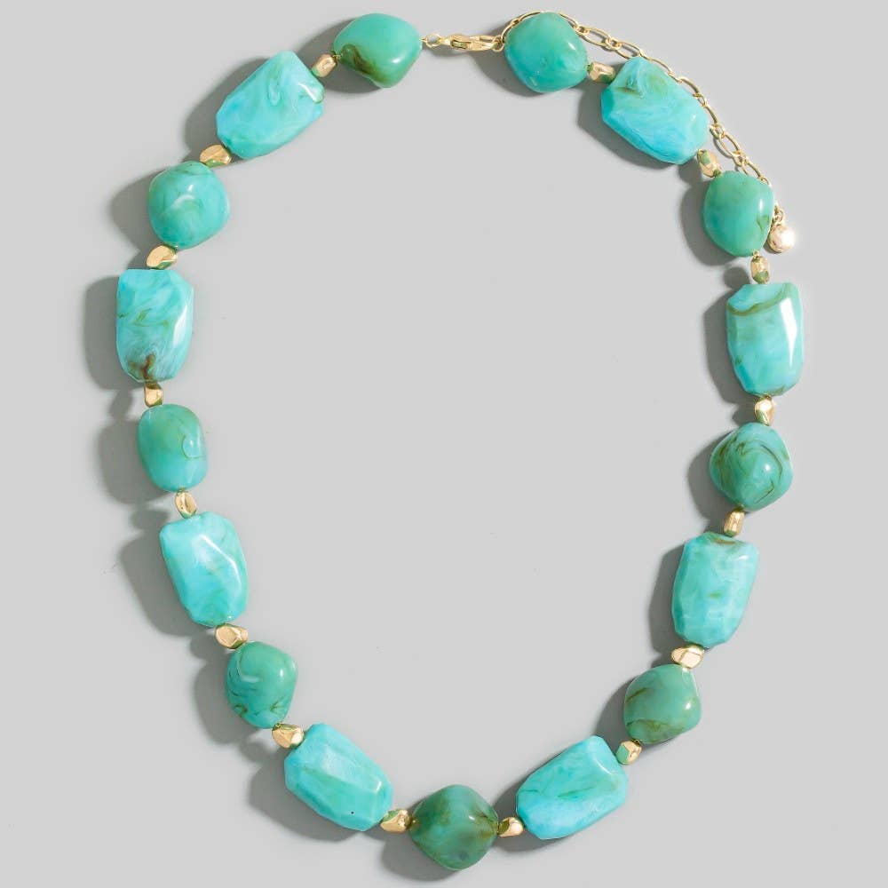Chunky TurqNecklace-Necklaces-The Looks by Fame Accessories-Stuffology - Where Vintage Meets Modern, A Boutique for Real Women in Crosbyton, TX