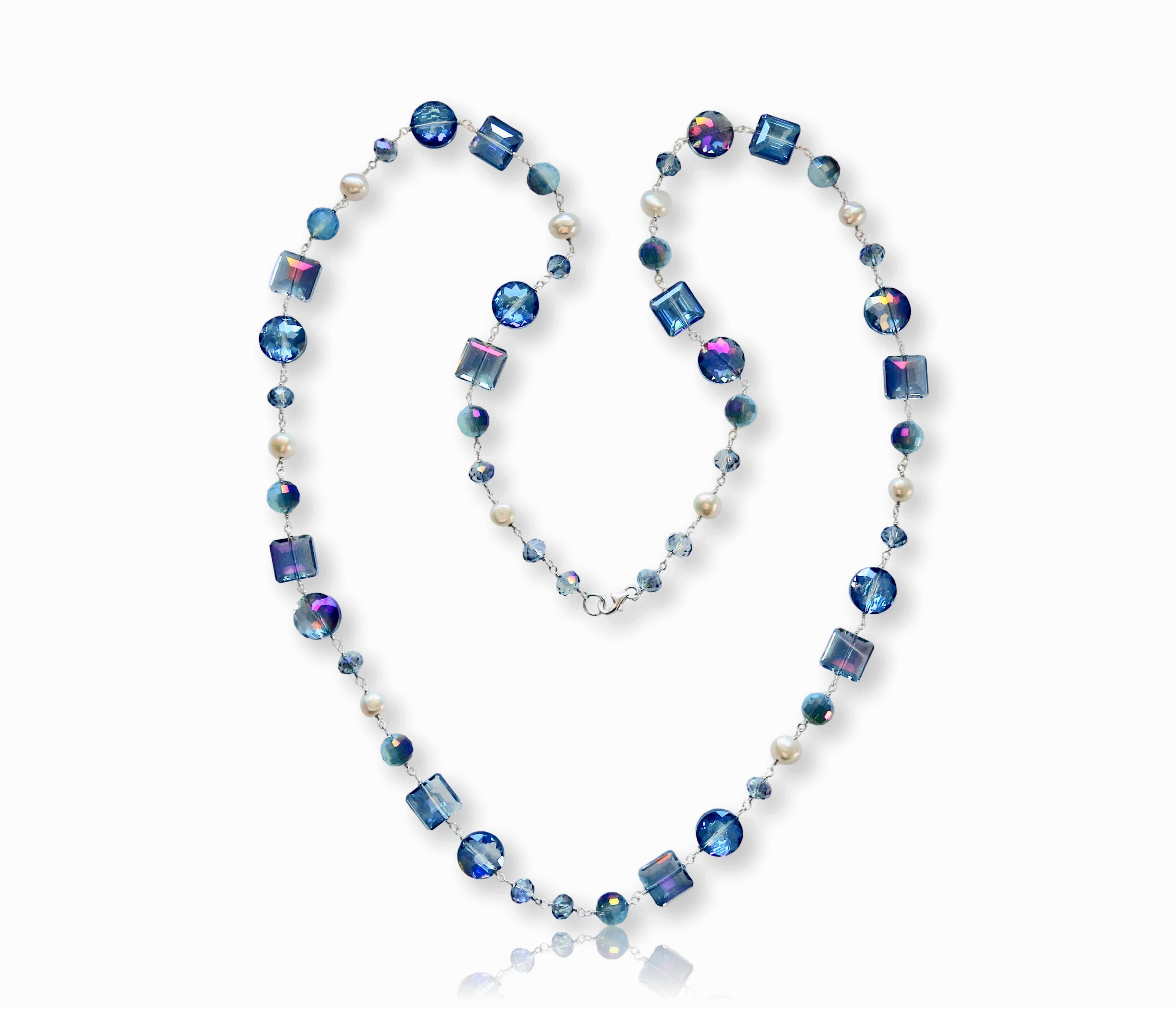 Crystal and Pearl Necklace-IST Jewelry-Stuffology - Where Vintage Meets Modern, A Boutique for Real Women in Crosbyton, TX