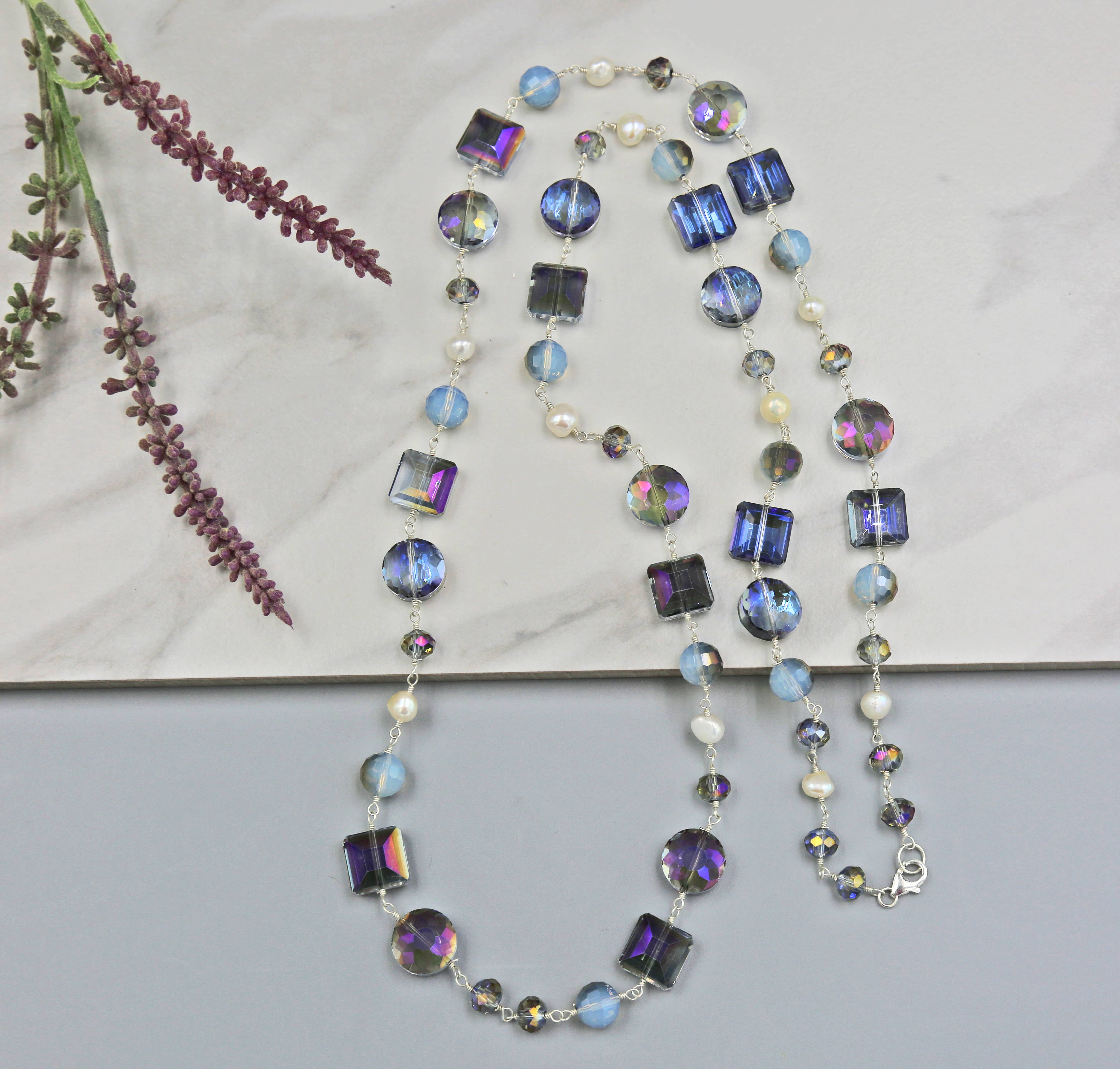 Crystal and Pearl Necklace-IST Jewelry-Stuffology - Where Vintage Meets Modern, A Boutique for Real Women in Crosbyton, TX