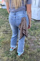 Tan Check Wild Rag-Wild Rags-Stuffology Boutique-Stuffology - Where Vintage Meets Modern, A Boutique for Real Women in Crosbyton, TX