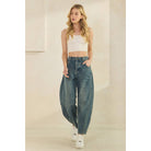 CLASSIC BARREL STYLE JEANS-Jeans-Sage + Fig-Stuffology - Where Vintage Meets Modern, A Boutique for Real Women in Crosbyton, TX