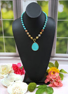 Crazy Lace Agate and Magnesite Turquoise Pendant Necklace-IST Jewelry-Stuffology - Where Vintage Meets Modern, A Boutique for Real Women in Crosbyton, TX