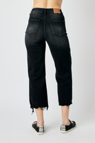 JUDY BLUE BLACK HIGH WAISTED DESTROY RAW HEM CROP WIDE JEANS / STUFFOLOGY BOUTIQUE-Jeans-Judy Blue-Stuffology - Where Vintage Meets Modern, A Boutique for Real Women in Crosbyton, TX