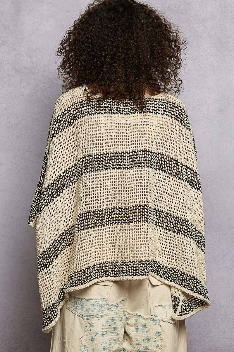 3/4 Sleeve Wide Neck Airy Textured Knit Top-Pol Clothing-Stuffology - Where Vintage Meets Modern, A Boutique for Real Women in Crosbyton, TX