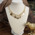 Textured Coins Statement Necklace – Gold Tone-Necklaces-PennyLine inc-Stuffology - Where Vintage Meets Modern, A Boutique for Real Women in Crosbyton, TX