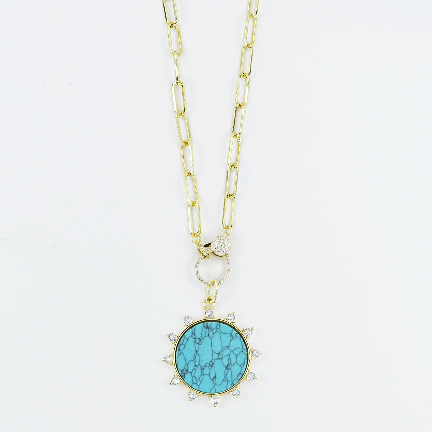Solar Turquoise Muse Necklace-Treasure Jewels Inc.-Stuffology - Where Vintage Meets Modern, A Boutique for Real Women in Crosbyton, TX