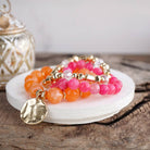 Gilded Sorbet Stack – Set of 3 Stretchy Beaded Summer Bracelets-Bracelets-PennyLine inc-Stuffology - Where Vintage Meets Modern, A Boutique for Real Women in Crosbyton, TX