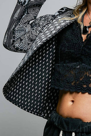 Lightweight Contrast Trim Quilted Kimono Jacket-Kimono-Pol Clothing-Stuffology - Where Vintage Meets Modern, A Boutique for Real Women in Crosbyton, TX