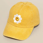 Happy Face Flower Embroidered Baseball Cap | Stuffology Boutique-Hats-Fashion City-Stuffology - Where Vintage Meets Modern, A Boutique for Real Women in Crosbyton, TX