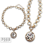 Chunky chain and round pendant necklace-Pink Panache Brands-Stuffology - Where Vintage Meets Modern, A Boutique for Real Women in Crosbyton, TX