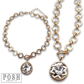 Chunky chain and round pendant necklace-Pink Panache Brands-Stuffology - Where Vintage Meets Modern, A Boutique for Real Women in Crosbyton, TX