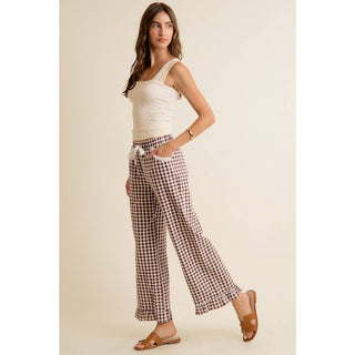 Gingham Ruffle Hem Pants-So Me-Stuffology - Where Vintage Meets Modern, A Boutique for Real Women in Crosbyton, TX