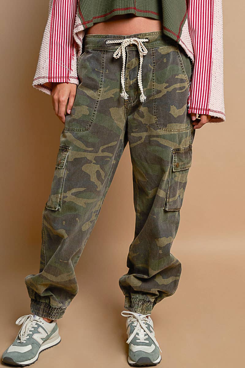 POL Clothing Camo Jogger Pant-Joggers-Pol Clothing-Stuffology - Where Vintage Meets Modern, A Boutique for Real Women in Crosbyton, TX