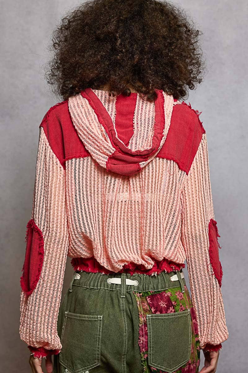 POL Clothing Open Knit Frayed Jacket-Jackets-Pol Clothing-Stuffology - Where Vintage Meets Modern, A Boutique for Real Women in Crosbyton, TX
