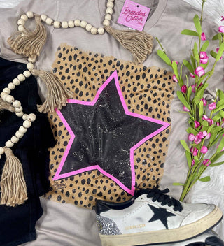 Cheetah Superstar Tee-Graphic Tees-Branded Cotton-Stuffology - Where Vintage Meets Modern, A Boutique for Real Women in Crosbyton, TX