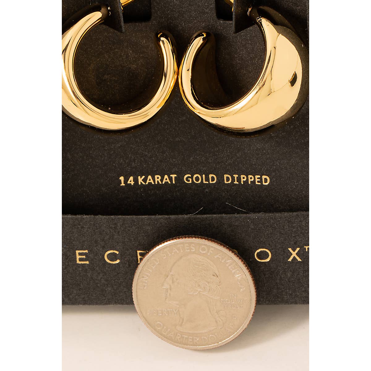 Secret Box Gold Dipped Small Wide Hoop Earrings /Stuffology Boutique-Earrings-Fame Accessories-Stuffology - Where Vintage Meets Modern, A Boutique for Real Women in Crosbyton, TX