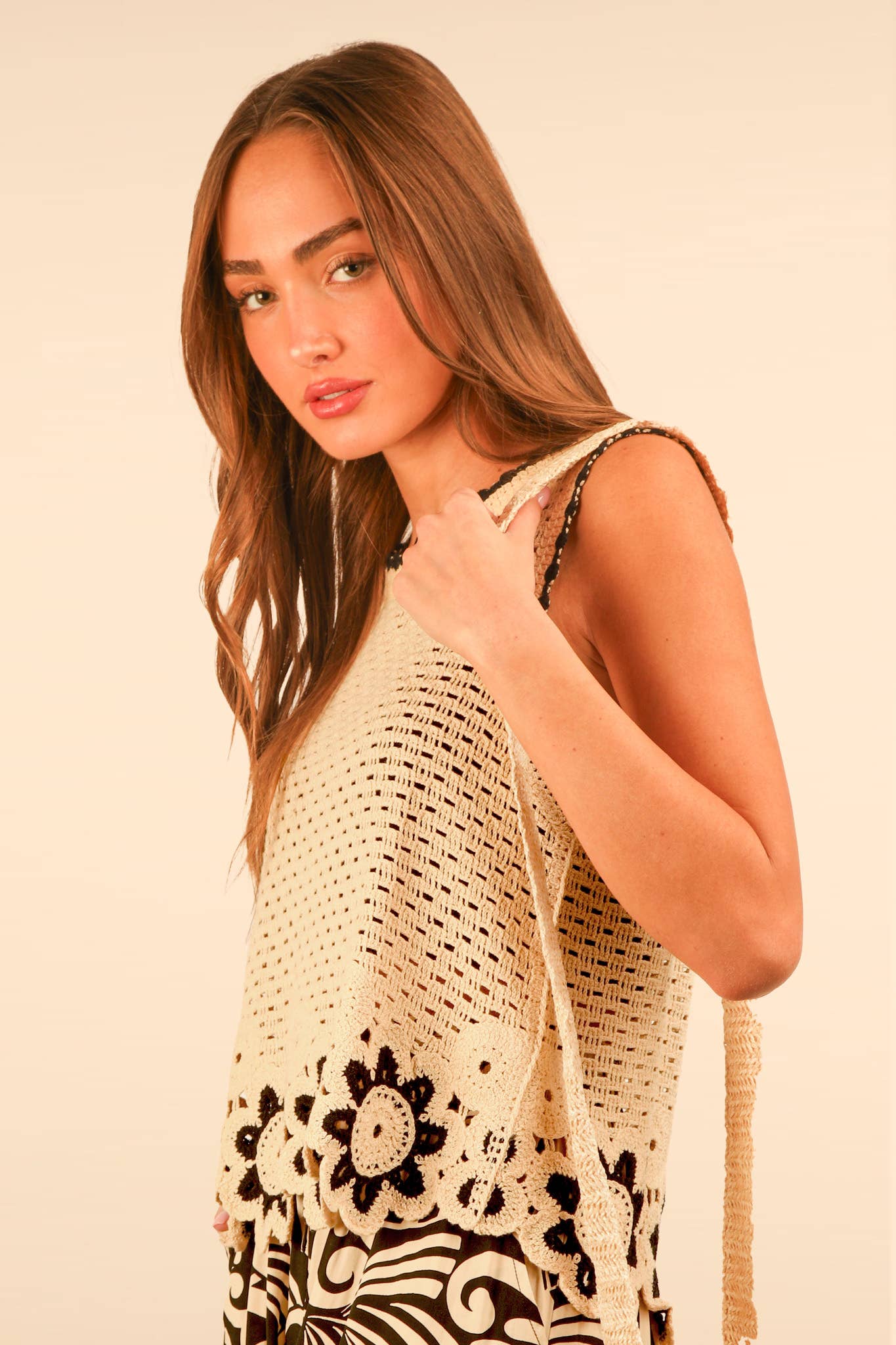 Floral Trim Detail Crochet Top-TOP-VERY J-Stuffology - Where Vintage Meets Modern, A Boutique for Real Women in Crosbyton, TX