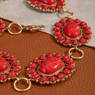 Western Oval Concho Disc Chain Belt-BELT-The Looks by Fame Accessories-Stuffology - Where Vintage Meets Modern, A Boutique for Real Women in Crosbyton, TX