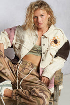 POL Clothing Relaxed Fit Embroidered Jacket-Denim Jacket-Pol Clothing-Stuffology - Where Vintage Meets Modern, A Boutique for Real Women in Crosbyton, TX